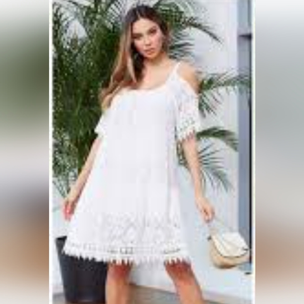 White crochet dress lace (Robbie bee)